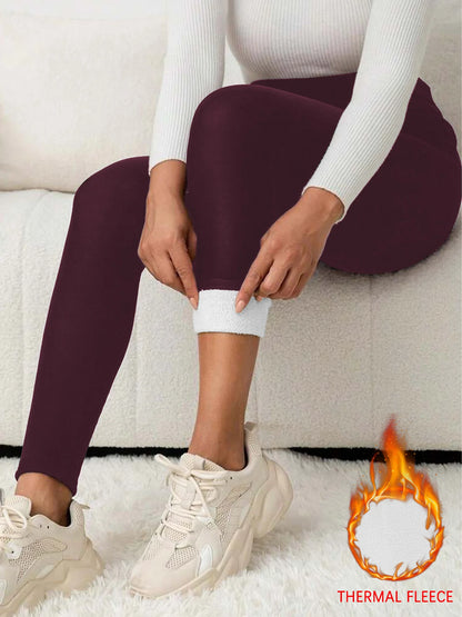 Winter thermal leggings with high waist and tummy control Women