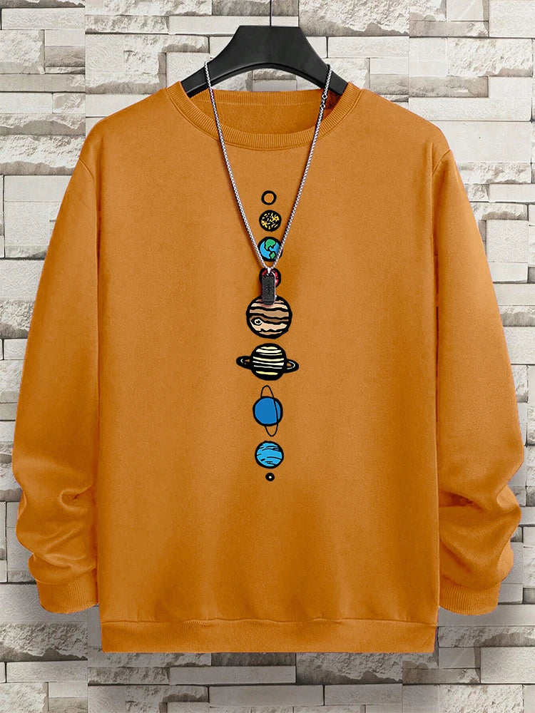 Planets In The Solar System Men Women Hoody Cartoon Crewneck