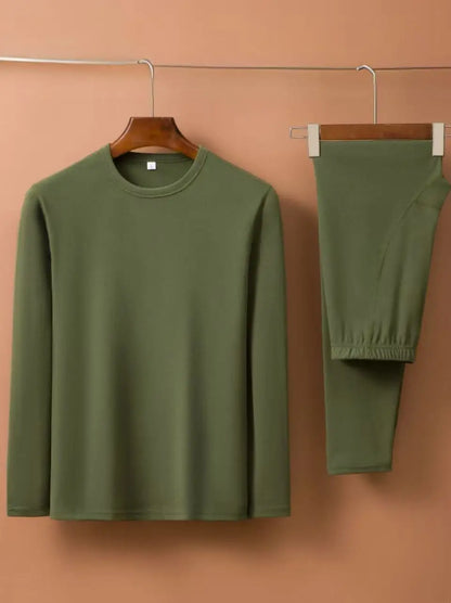 Men's Double-Sided Fleece Autumn Winter Top And Bottoms