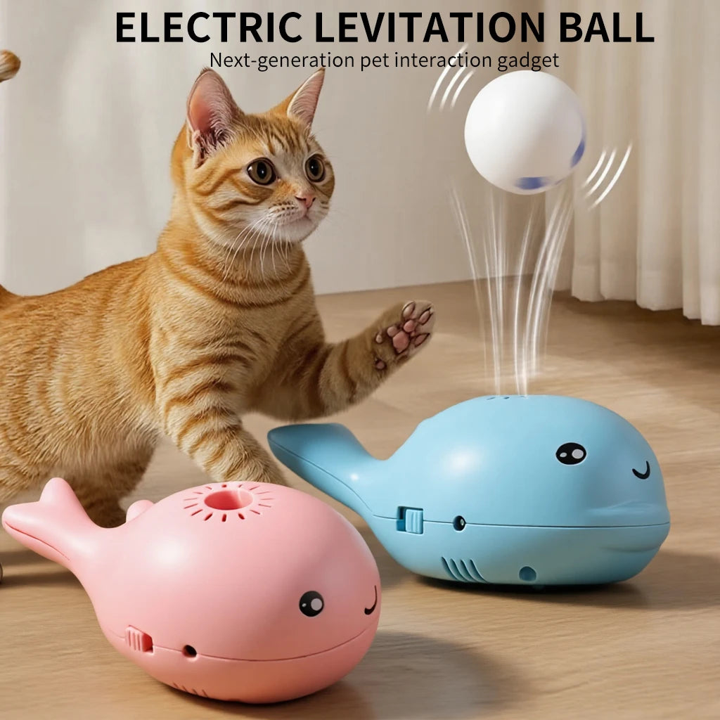 Cat Toys Electric Jet Floating Ball Cat Toy Whale Shaped