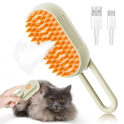 Steam Pet Brush 3-in-1 Massage Dog Steamy Brush Spray Beauty