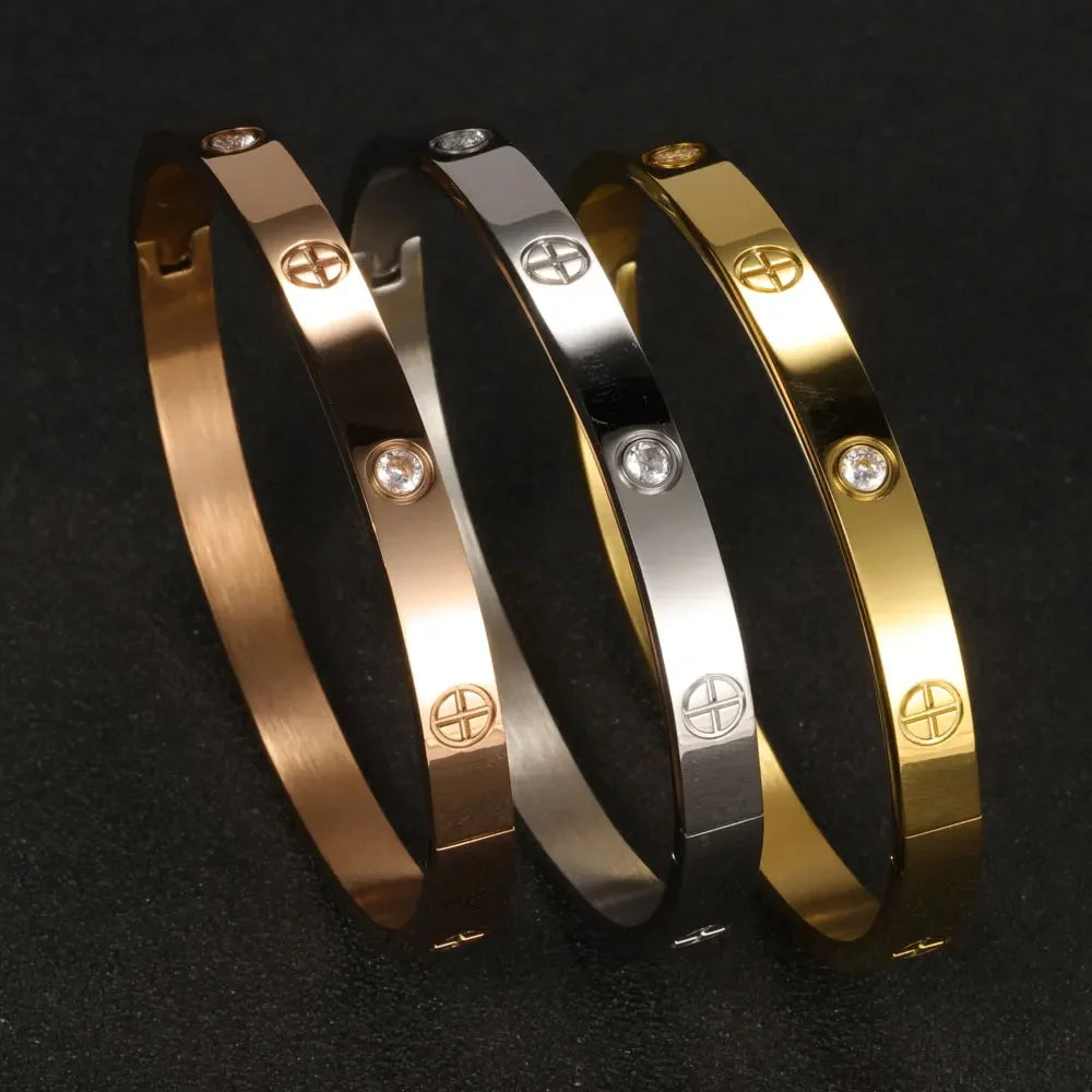 Stainless Steel Cuff Bracelets Bangles For Women Fashion