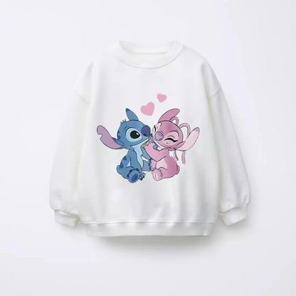 Spring New Stitch Print Sweatshirts Tops For Baby Girl Clothing