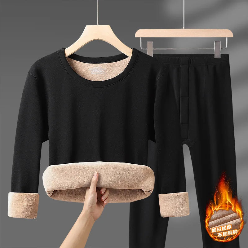 Winter Thermal Underwear Sets Men Women Velvet Tops