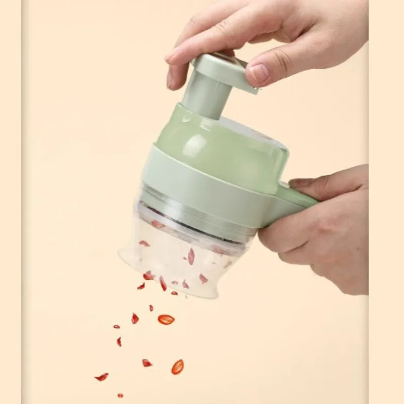 Multifunctional Vegetable Cutter, Chili Ring Chopper, Scallion Chopper, Ginger Mincer, Garlic Slicer, Electric Garlic Grinder
