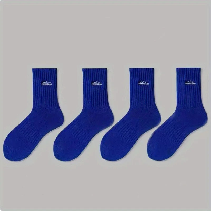 4 pairs of unisex socks with oil painting pattern  thin breathable