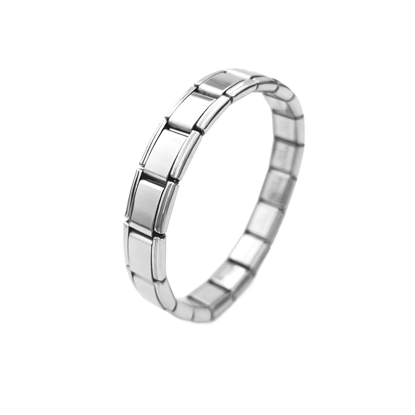 Simple Bangles Italian Links Stainless Steel 9mm Width