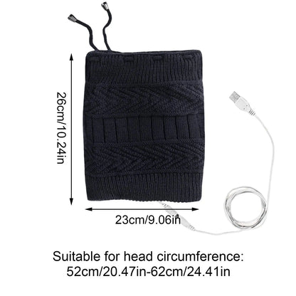 Heat Hat Knitted Beanie Hat Neck Warmer Electric Rechargeable