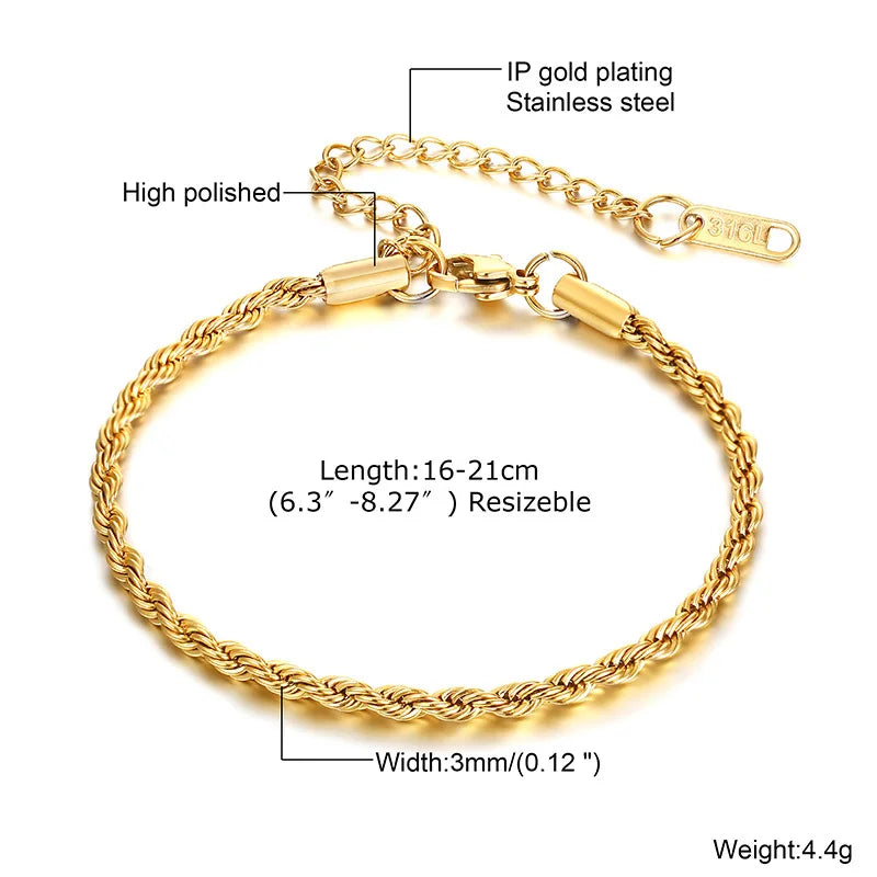 Non Tarnish Stainless Steel Bracelet Stackable for Women