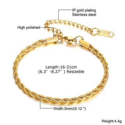 Non Tarnish Stainless Steel Bracelet Stackable for Women
