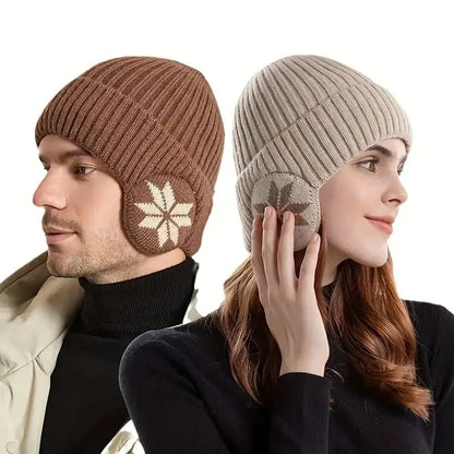 New Outdoor Women Men Winter Knitted Hat Plush Warm Peaked