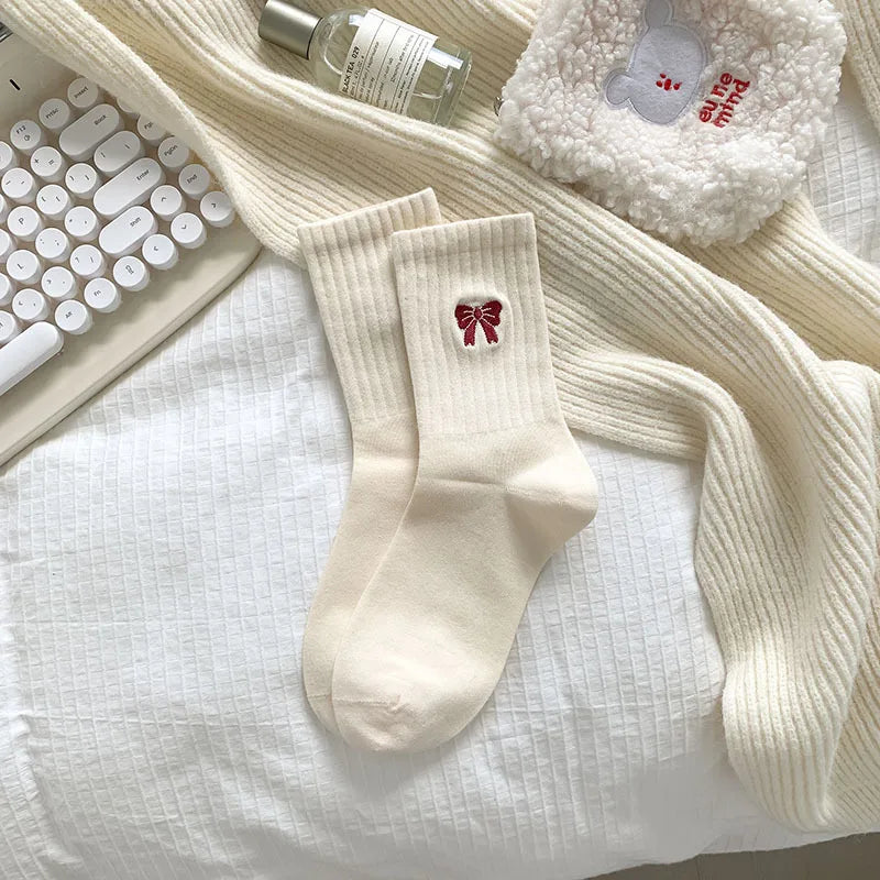 Women's Cherry Color Trendy Striped Autumn and Winter