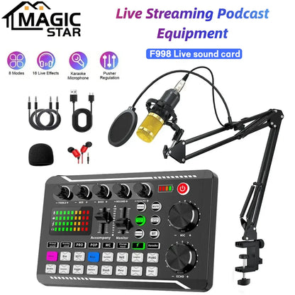 Live Podcast Equipment Set, with BM800 studio microphone, audio