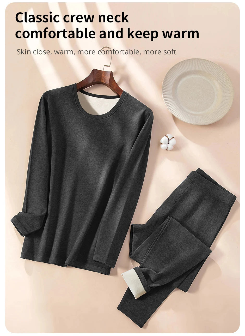 Man Winter Thermal Underwear Set Face Sanding Double Warmth