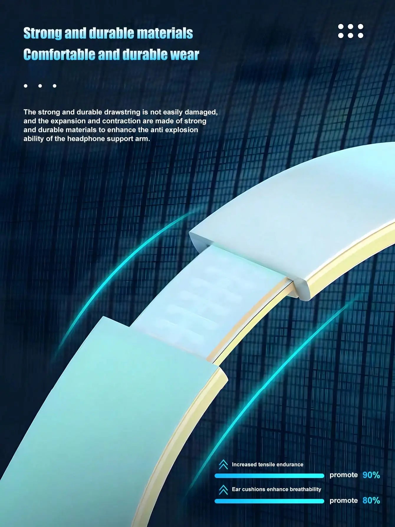 Wireless Gaming Headset Lightweight Foldable Headphones