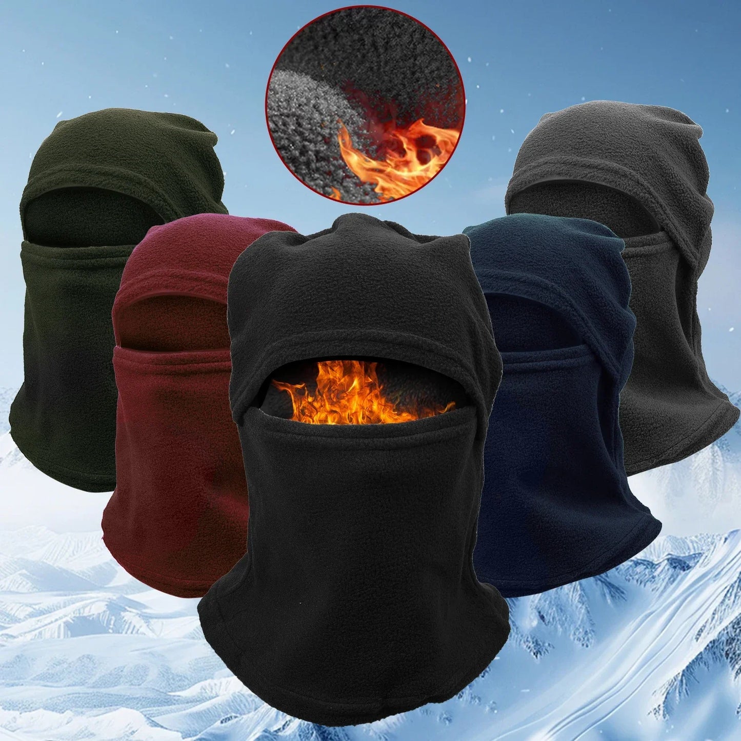Winter Warm Outdoor Riding Full Face Mask Covers Balaclava Fleece