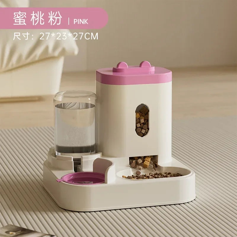 Automatic Feeder Dog Cat Food Bowl With Water Fountain Large