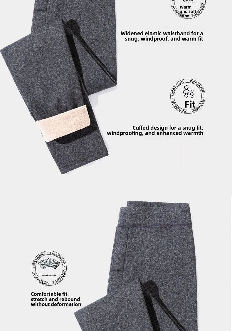 Men's Double-Sided Wool-Blend Thermal Trousers for Autumn/Winter