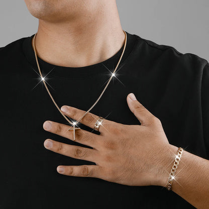 Men Fashion Personality Simple Black Stainless Steel Non Fading