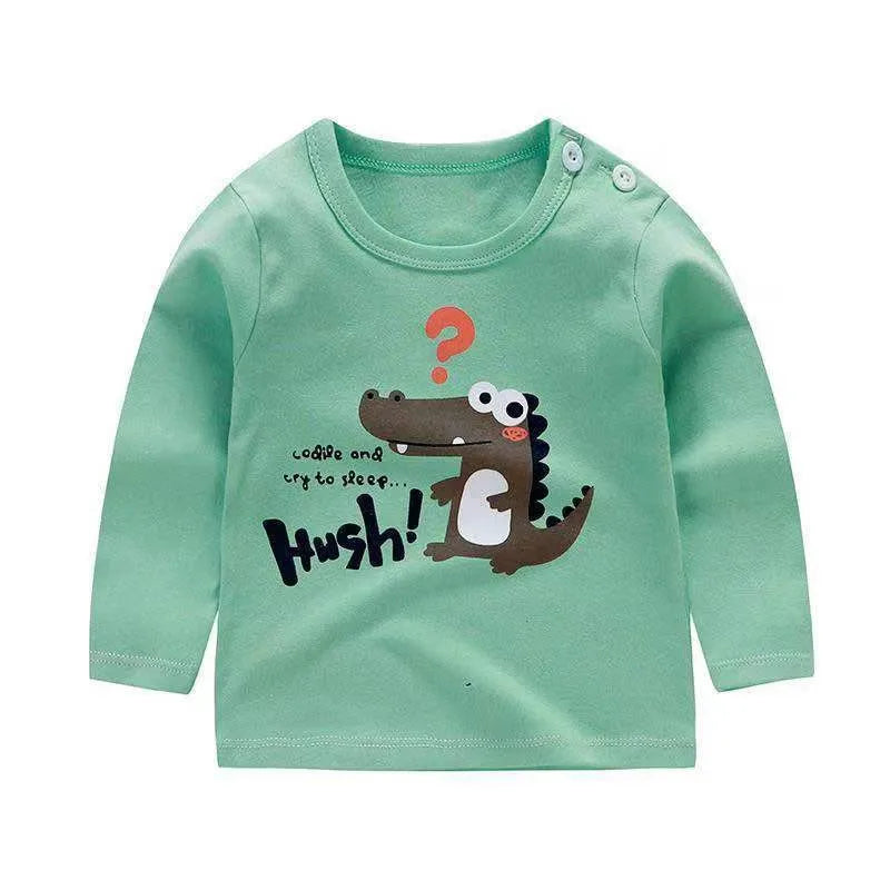 Autumn Kids Boys Baby Cartoon Crocodile Cotton Sweatshirt