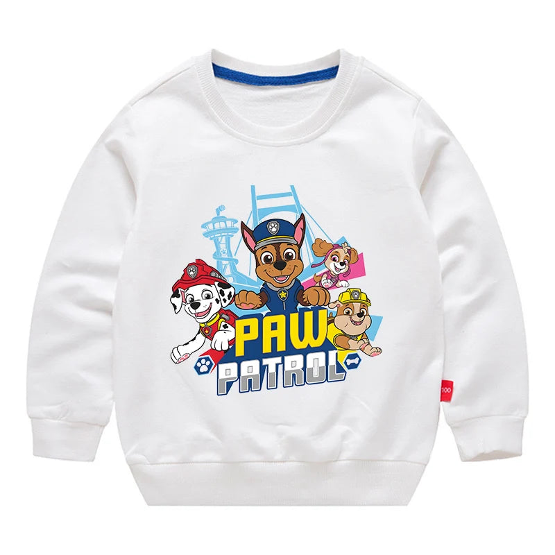 Paw Patrol Sweatshirt Cotton Kids Hoodies Cute Cartoon Crew