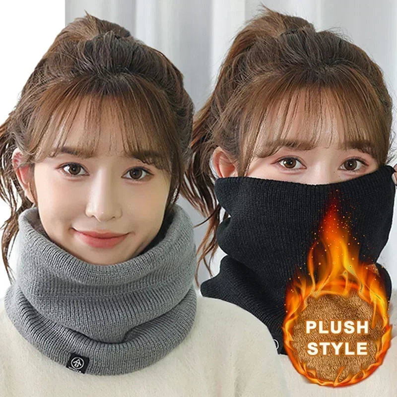 Fleece Neck Gaiter Windproof Warm Face Scarf for Men Women