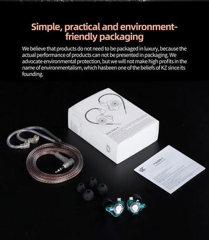 KZ EDX PRO X Dynamic Drive Earphone HIFI Bass Music Earbud Sport