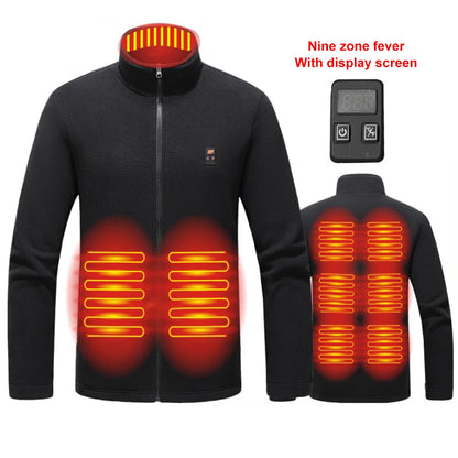 Heated Area Heated Jacket USB Charging Heated Zip Up Coat