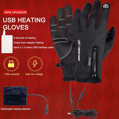 Heated Gloves Eletric Thermal Heat Gloves Winter Warm Skiing