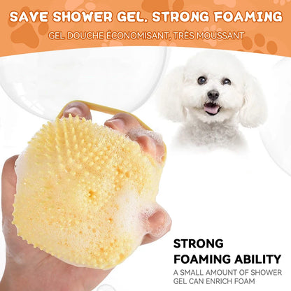 Dog Bathing Brush Pet Massage Brush Shampoo Dispenser