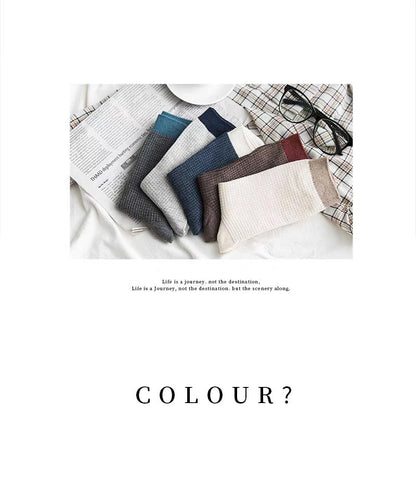 High-quality Harajuku Socks Men's mid-calf socks double-needle