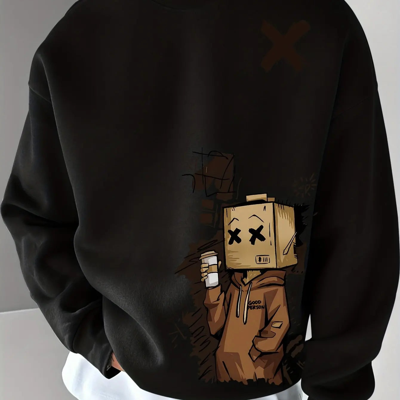 Men's autumn and winter fashionable casual loose fit fun cardboard