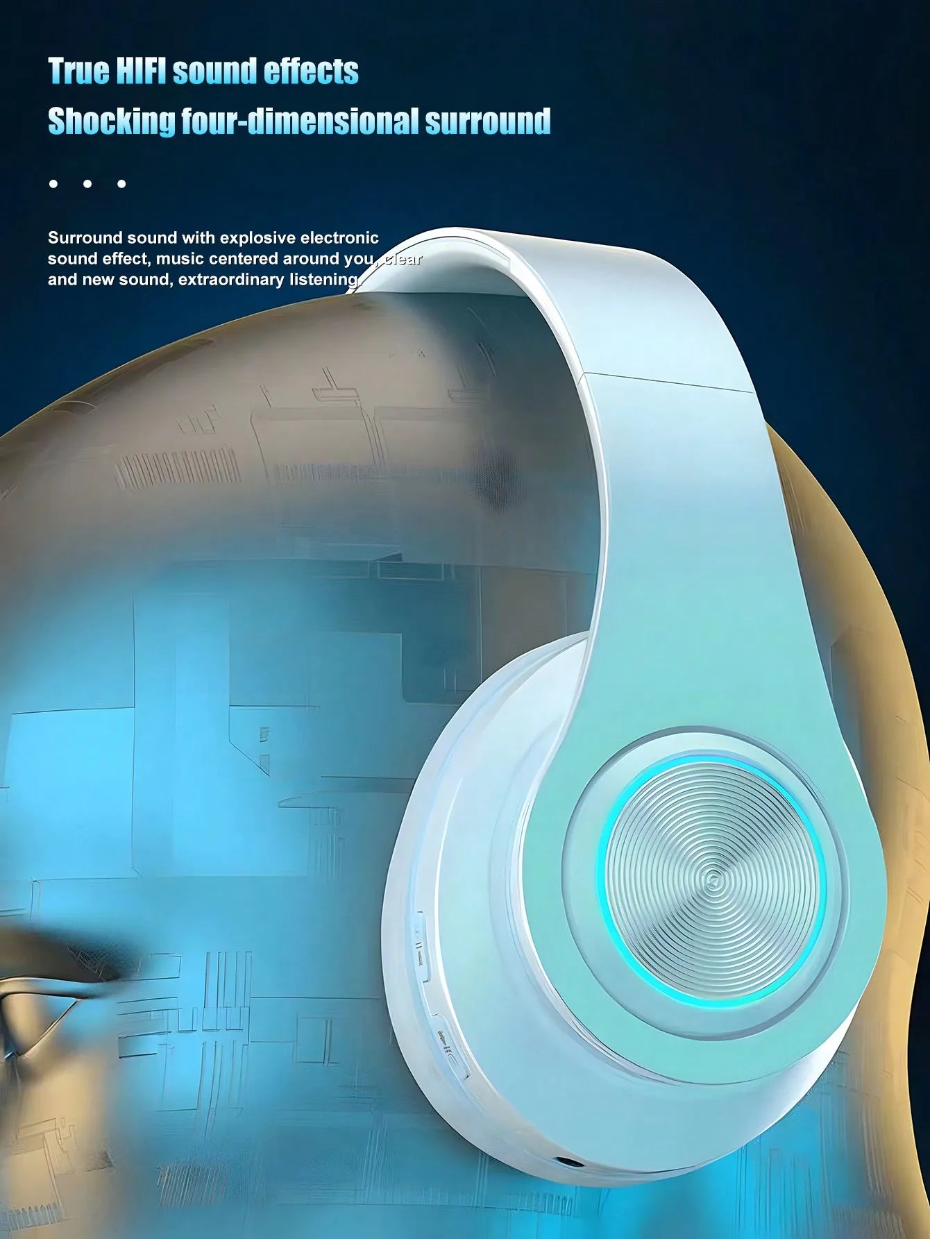 Wireless Gaming Headset Lightweight Foldable Headphones