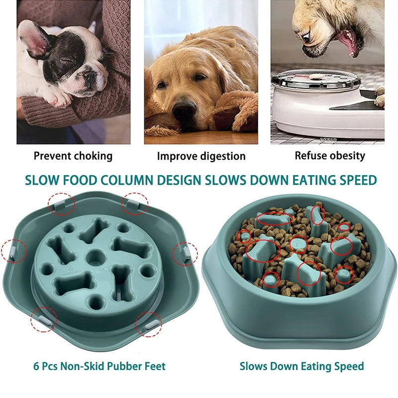 Slow Feeder Dog Bowl Anti-choking Puppy Food Bowl Anti-slip