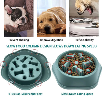 Slow Feeder Dog Bowl Anti-choking Puppy Food Bowl Anti-slip