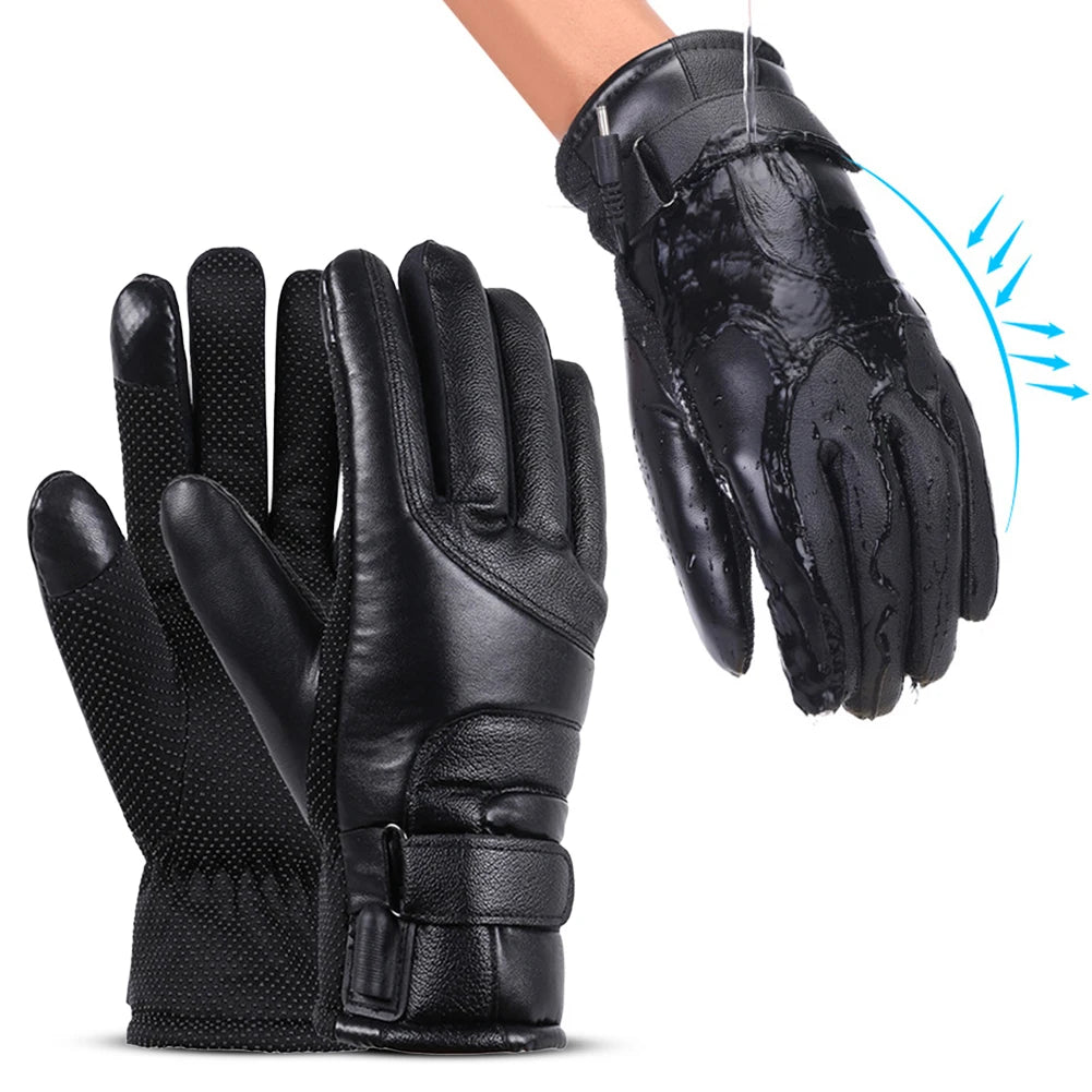 Motorcycle Winter Heated Gloves 12V Heating Thermal Gloves