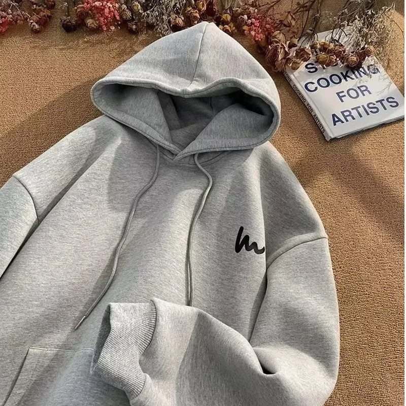 cotton hooded sweatshirt men's loose autumn and winter