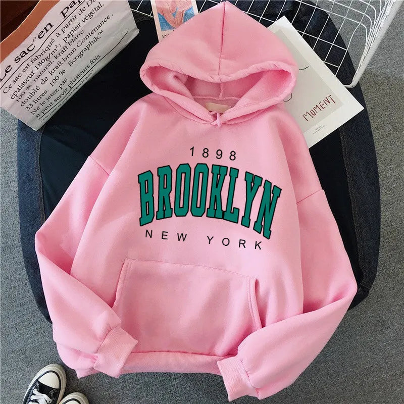 Spring and Autumn Winter New Fleece Loose Women's Hoodie
