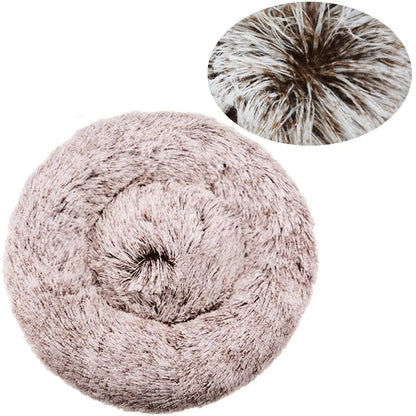 Round Pet Bed for Large Dog Bed Super Soft Cat Bed Long Plush