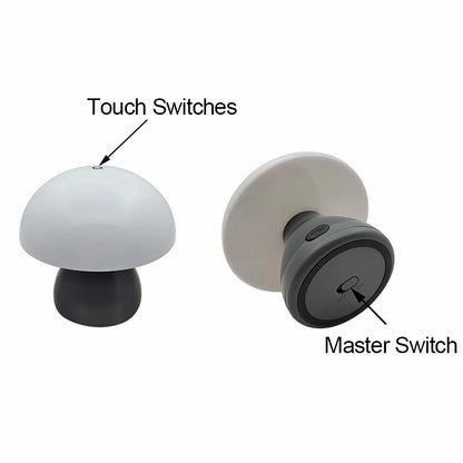 Mushroom Led Table Lamp Charging Touch Desk Coffee Bar