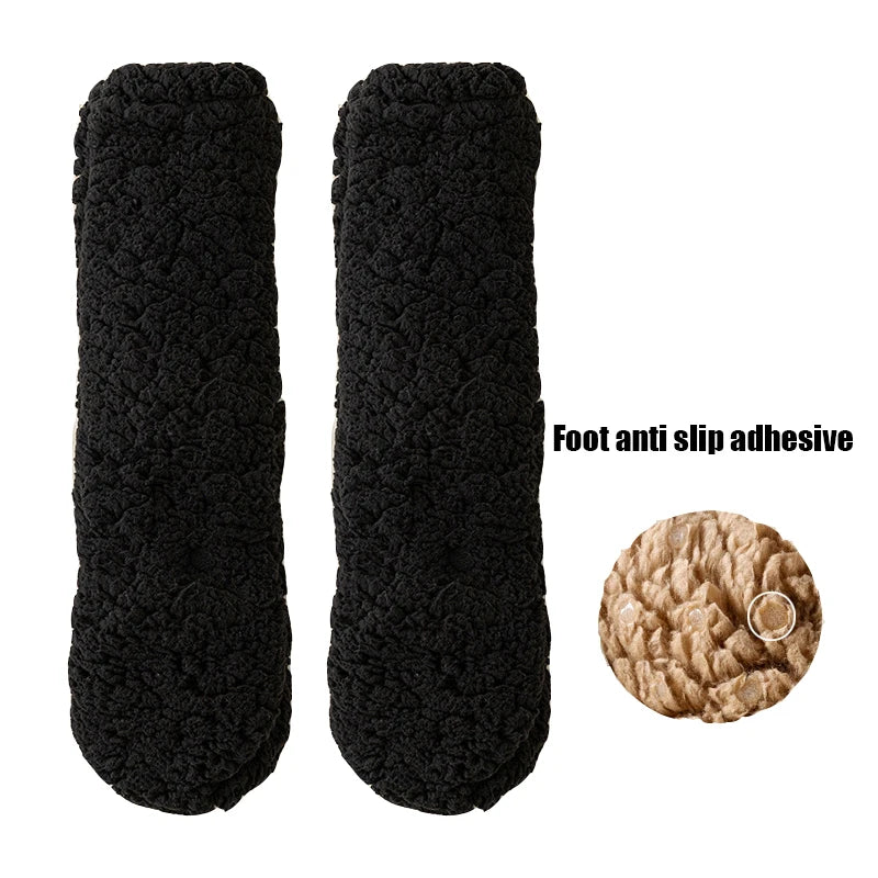Men's Thickened Plush Floor Socks Solid Color Warm Comfortable