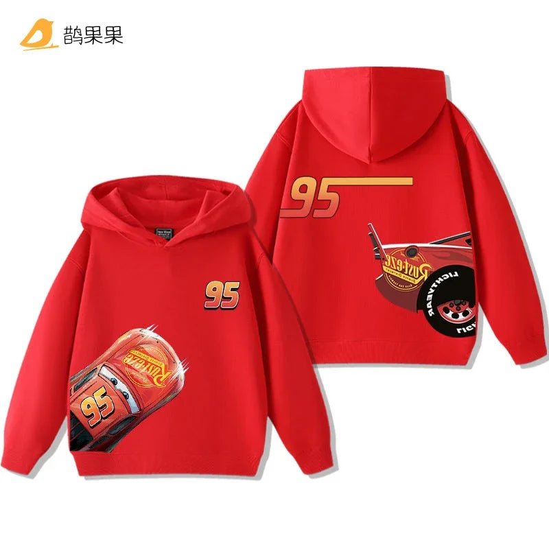 Cars Lightning McQueen Fun Printed Kids Boys Girls Hooded