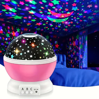 USB powered starry night light projector with moon and stars