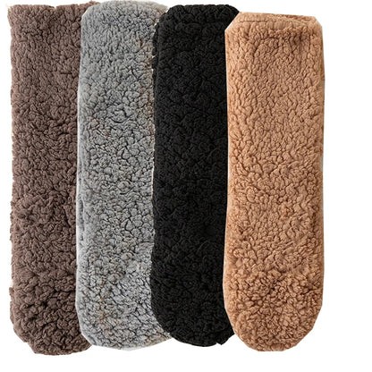 Men's Thickened Plush Floor Socks Solid Color Warm Comfortable