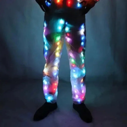 Glow Dancing Costume Halloween Rave Jacket Led Light Waterproof Clothes Cool Night Run Props Adult Kids Dance Performance Child