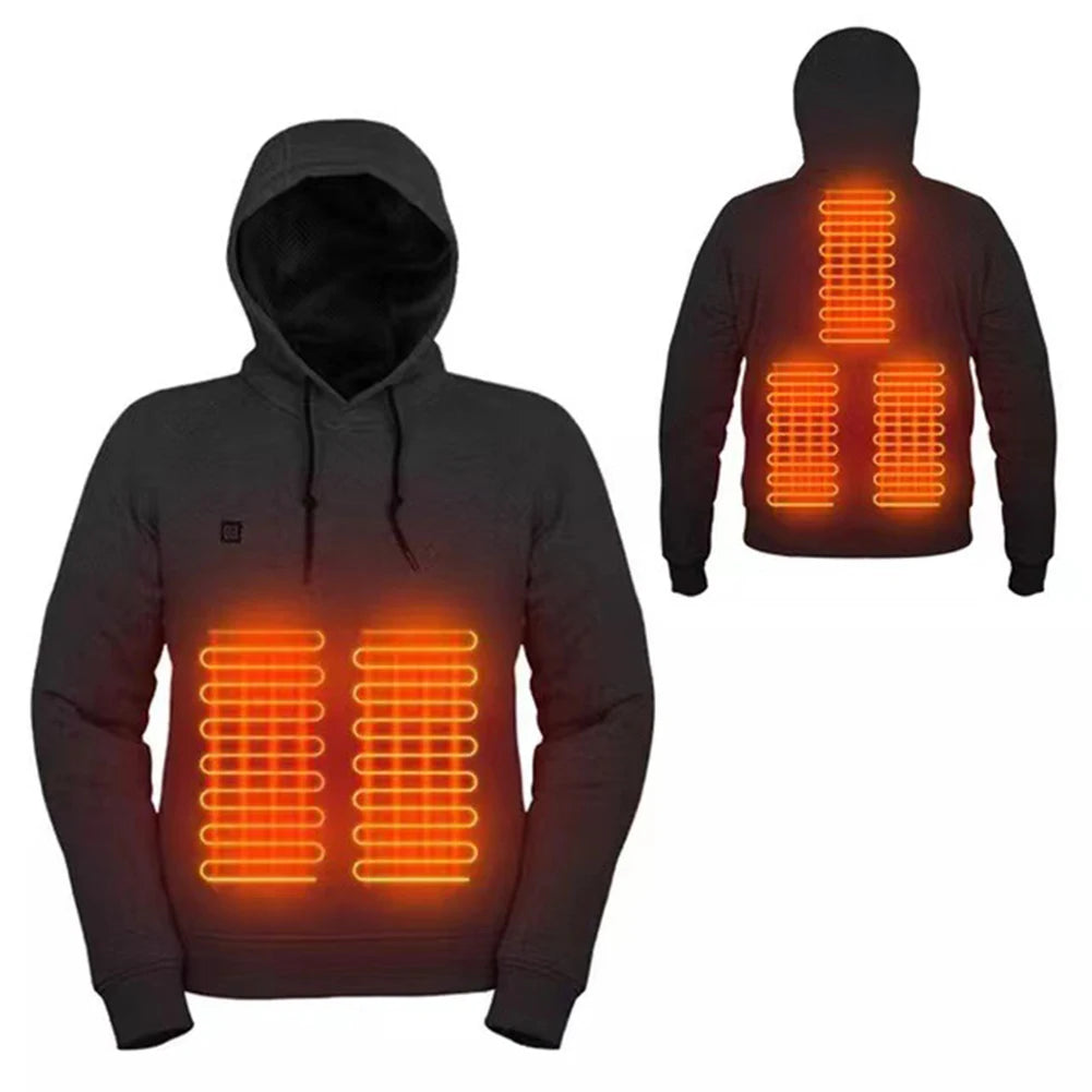 Unisex USB Heating Hoodies Outdoor Heated Jacket Clothes Winter