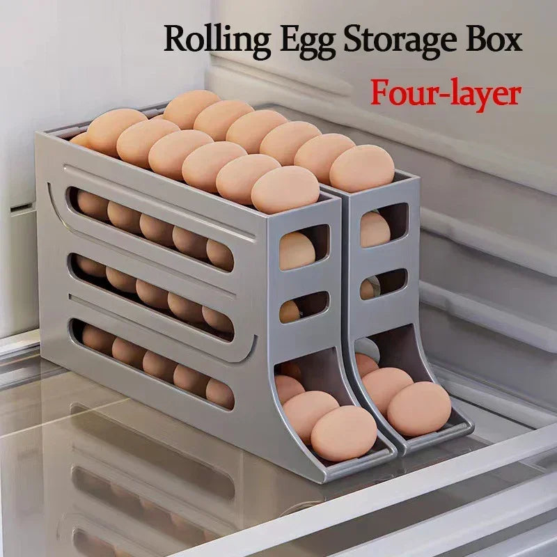 Refrigerator Egg Storage Box 4 Layers Automatic Rolling Egg