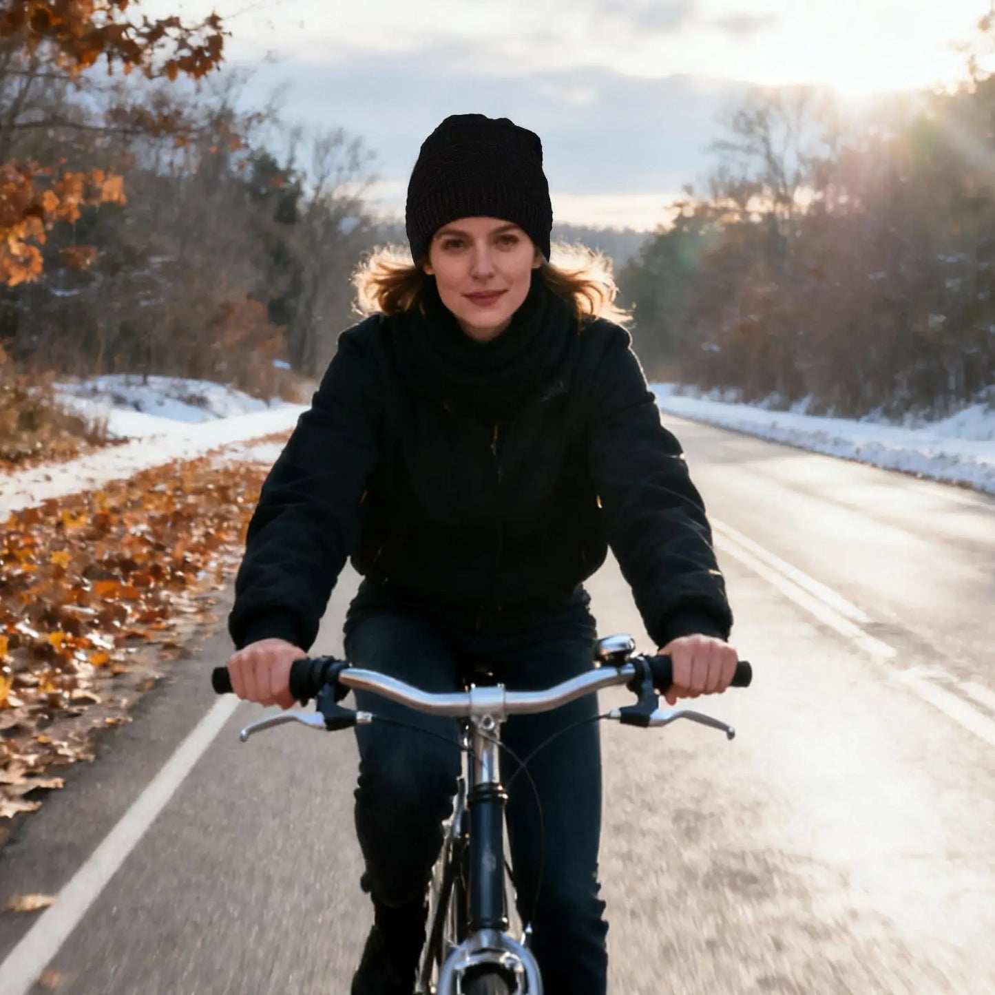 Heat Hat Knitted Beanie Hat Neck Warmer Electric Rechargeable