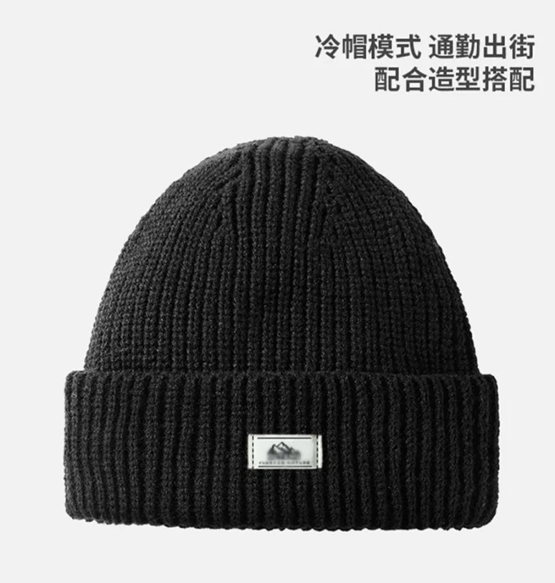 New Outdoor Women Men Winter Knitted Hat Plush Warm Peaked