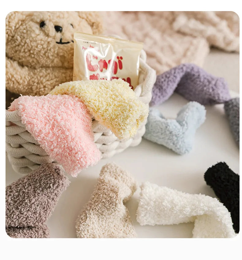 Winter Thick Newborn Socks Coral Fleece Warm Kids Leg Warmers
